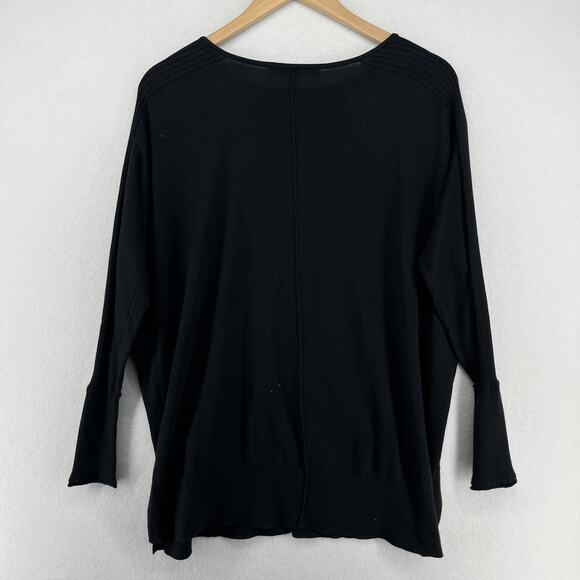 LILLY PULITZER Sweater XS Joslyn Coolmax Relaxed Tunic Boat Neck Pullover Black - Picture 2 of 13